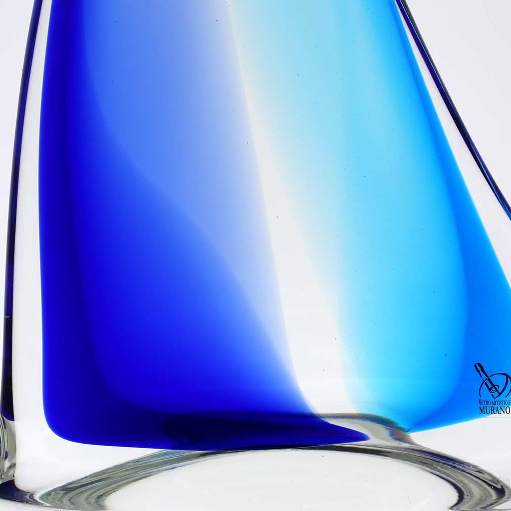 MURANOムラーノガラス イタリア製　大型　ヨット クリア　ブラック MURANOムラーノガラス イタリア製 大型 ヨット クリア ブラック